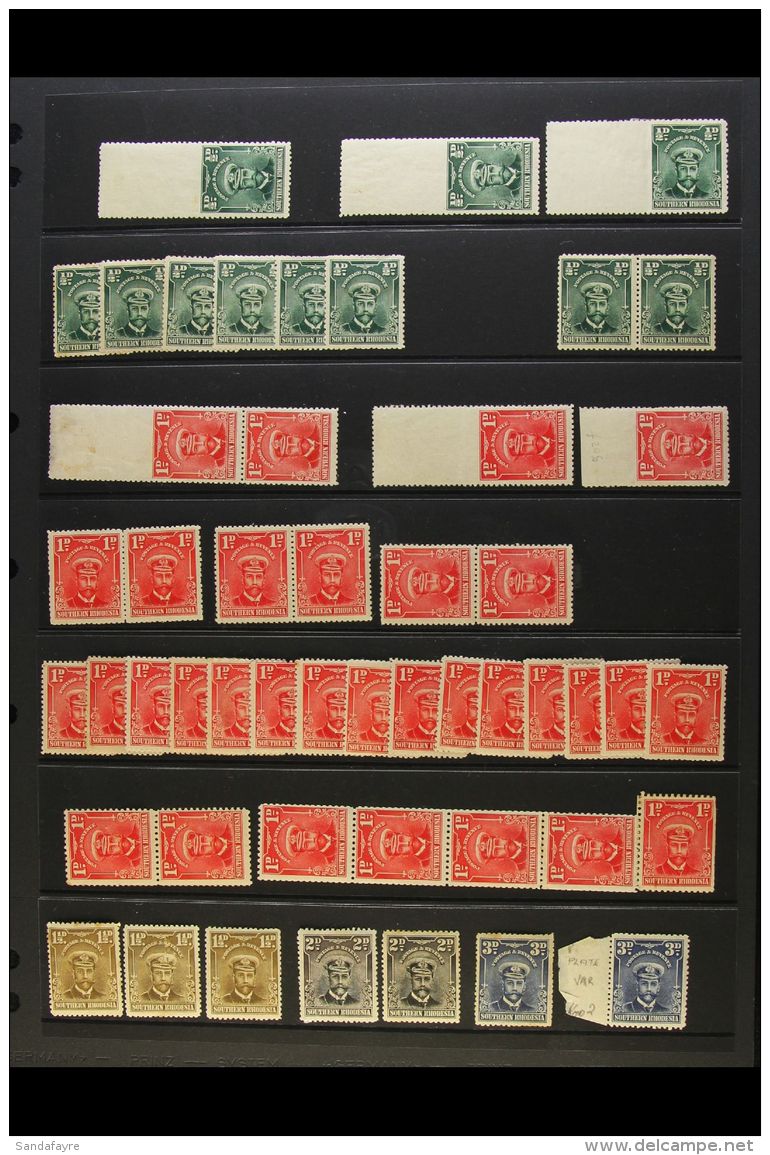 1924-9 ADMIRALS MINT ACCUMULATION Of Most Values To 2s6d, Note &frac12;d Imperf To Top (gutter) Margins And Imperf... - Southern Rhodesia (...-1964)