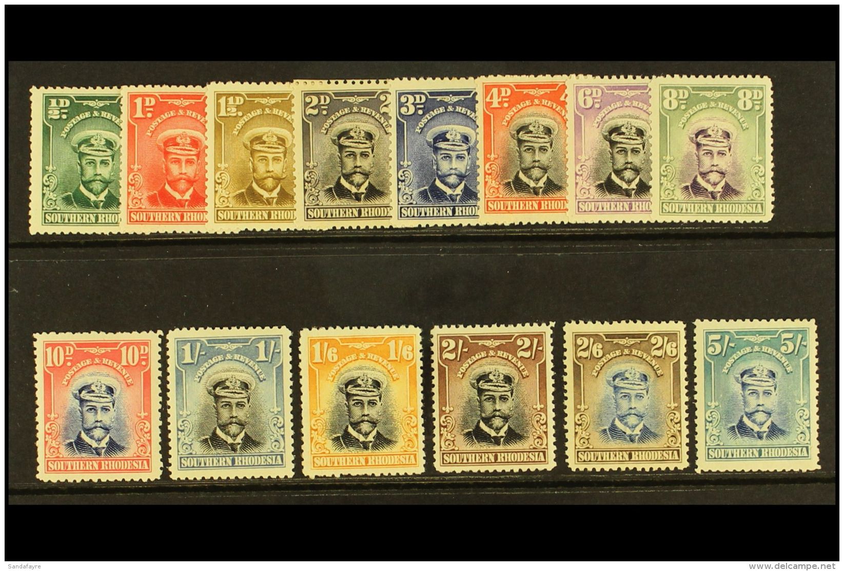 1924-29 KGV "Admiral" Complete Set, SG 1/14, Fine Mint (14 Stamps) For More Images, Please Visit... - Southern Rhodesia (...-1964)