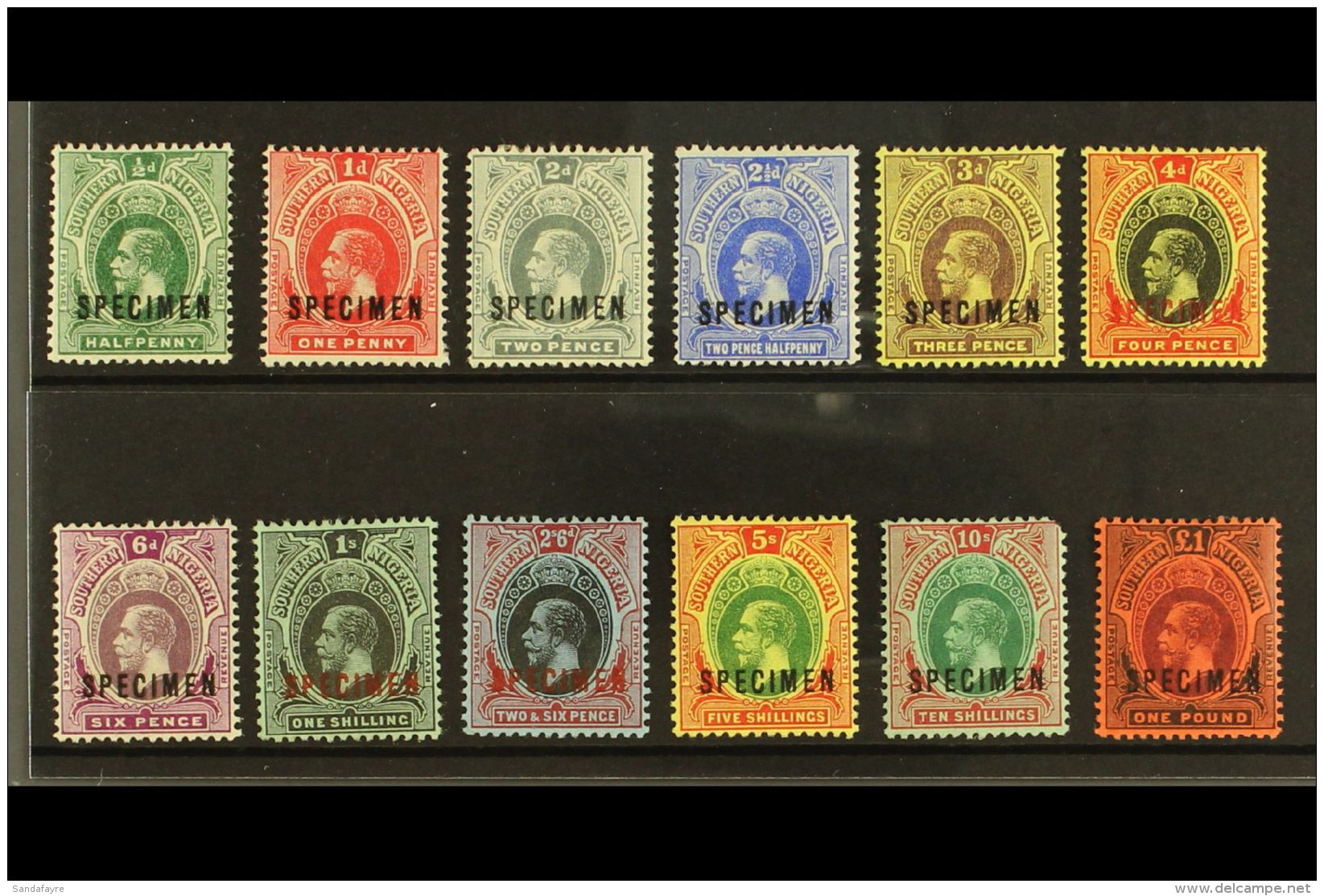 1912 Definitives Set Complete Overprinted "SPECIMEN", SG 45s/56s, Very Fine Mint (12 Stamps, The 10s With Corner... - Nigeria (...-1960)