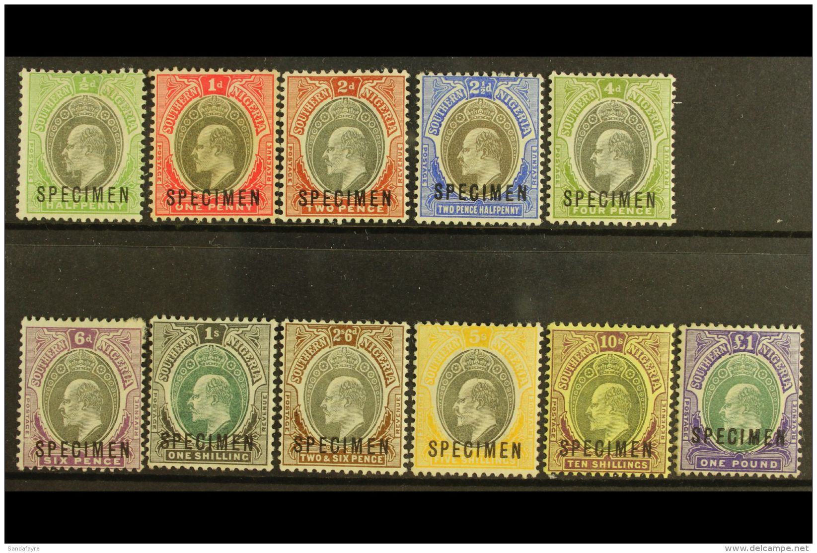 1903-04 Definitives Set Complete Overprinted "SPECIMEN", SG 10s/20s, Fine Mint (11 Stamps) For More Images, Please... - Nigeria (...-1960)