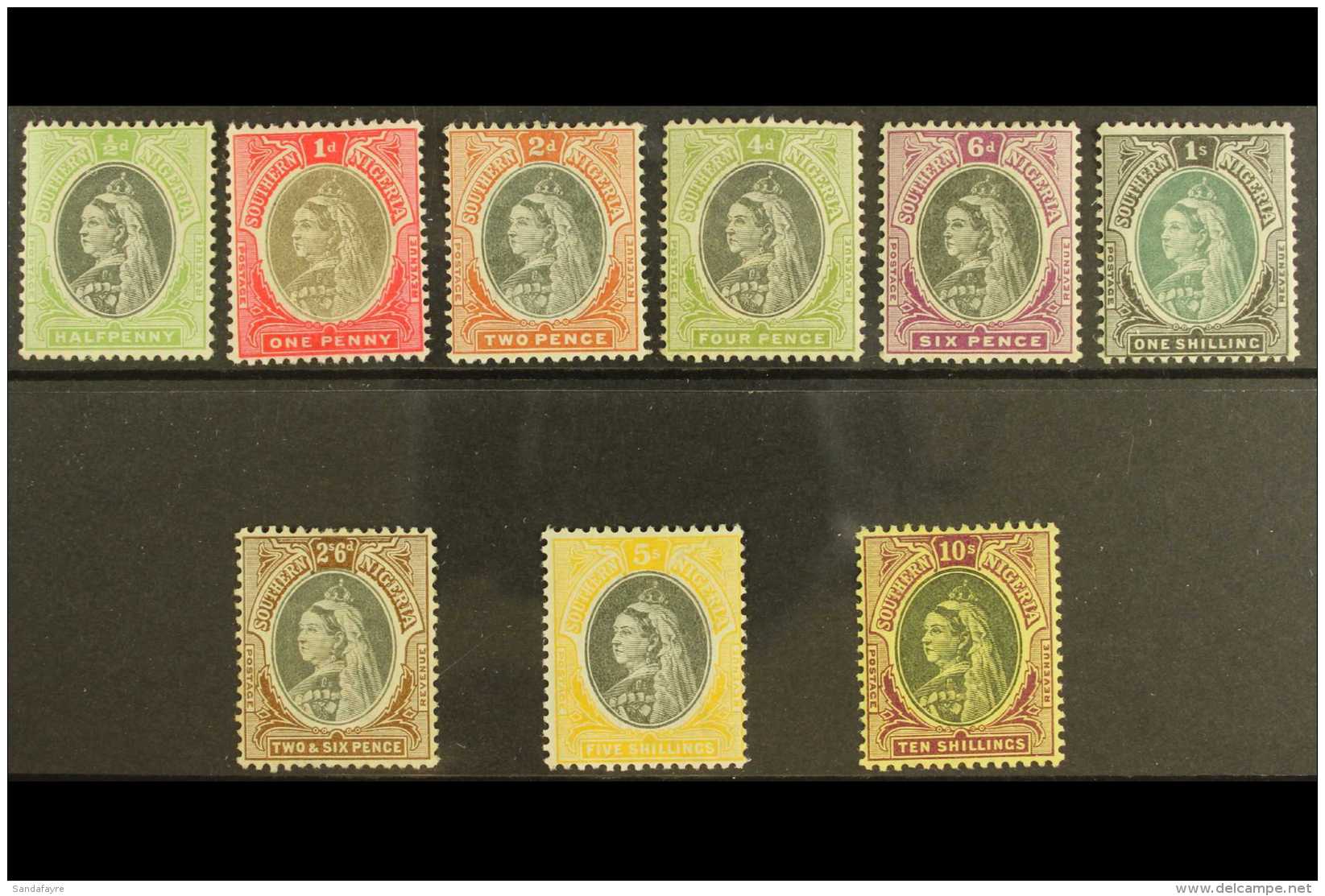 1901-02 QV Portrait Set Complete, SG 1/9, Lightly Hinged Mint (9 Stamps) For More Images, Please Visit... - Nigeria (...-1960)