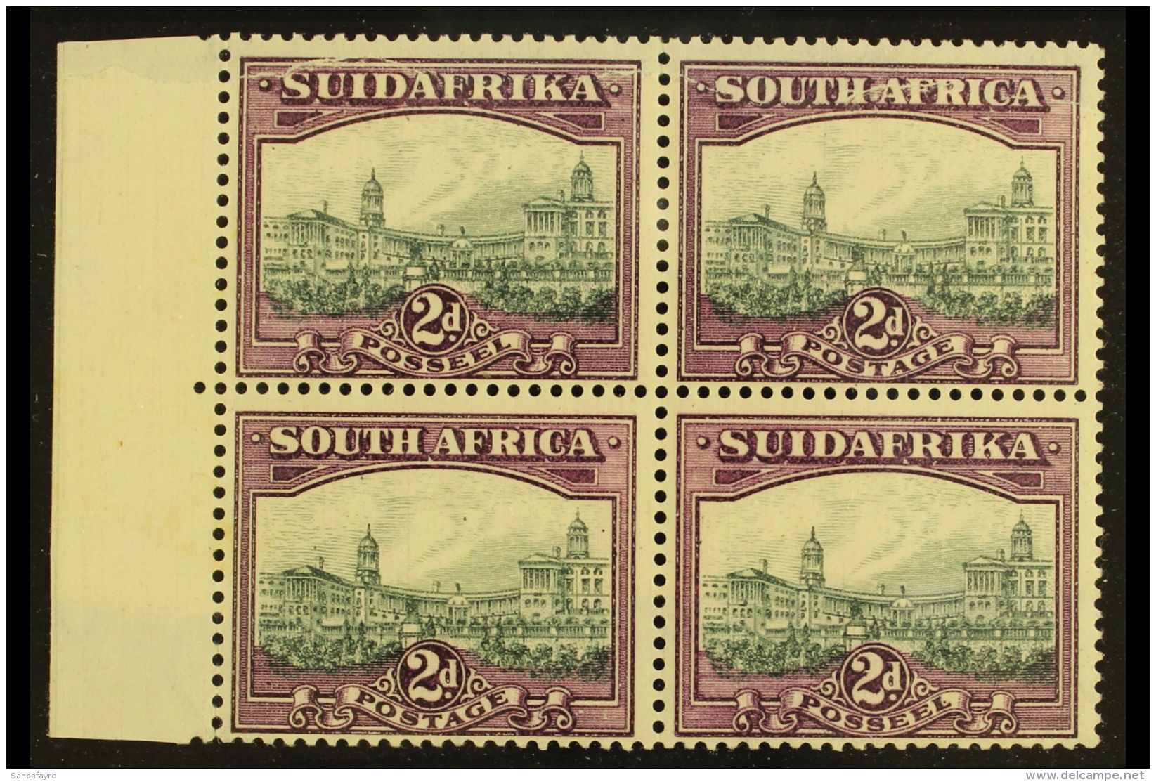 UNION VARIETY 1930-44 2d Slate-grey &amp; Deep Lilac, Watermark Upright, JOINED PAPER VARIETY In A Block Of 4... - Unclassified