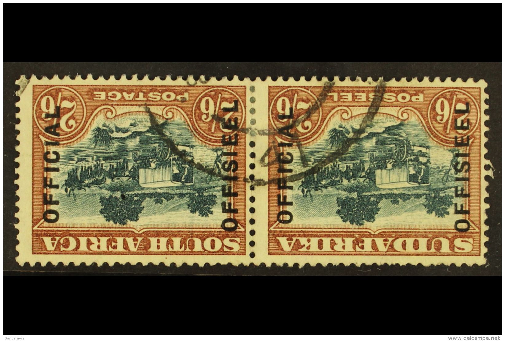 OFFICIALS 1930-47 2s6d Green &amp; Brown, WATERMARK INVERTED, 21mm Spacing, SG O18aw, Minor Faults, Otherwise Fine... - Unclassified