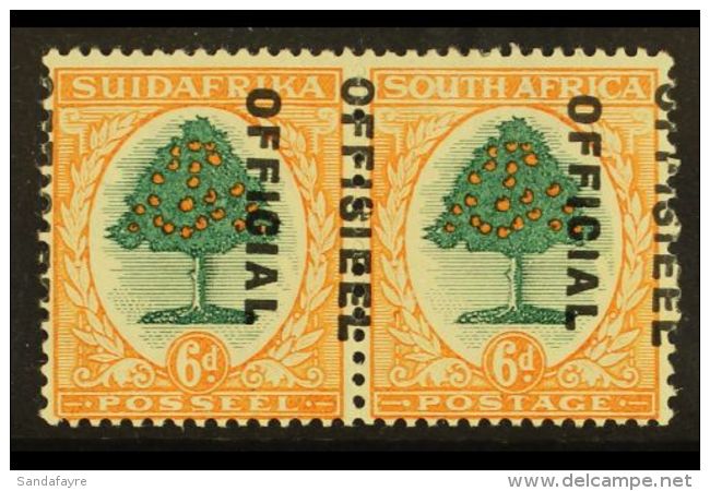 OFFICIALS 1930-47 6d Green &amp; Orange, Wmk Inverted, MISPLACED OVERPRINT, Shifted To Left, SG O16, Gum Crease,... - Non Classés