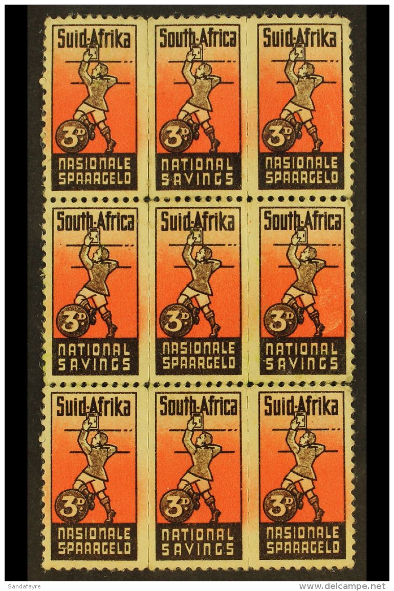 NATIONAL SAVINGS STAMPS Circa 1942 3d In Bantam Format Triplet (as War Effort &frac12;d &amp; 1d Values), Depicts... - Non Classés