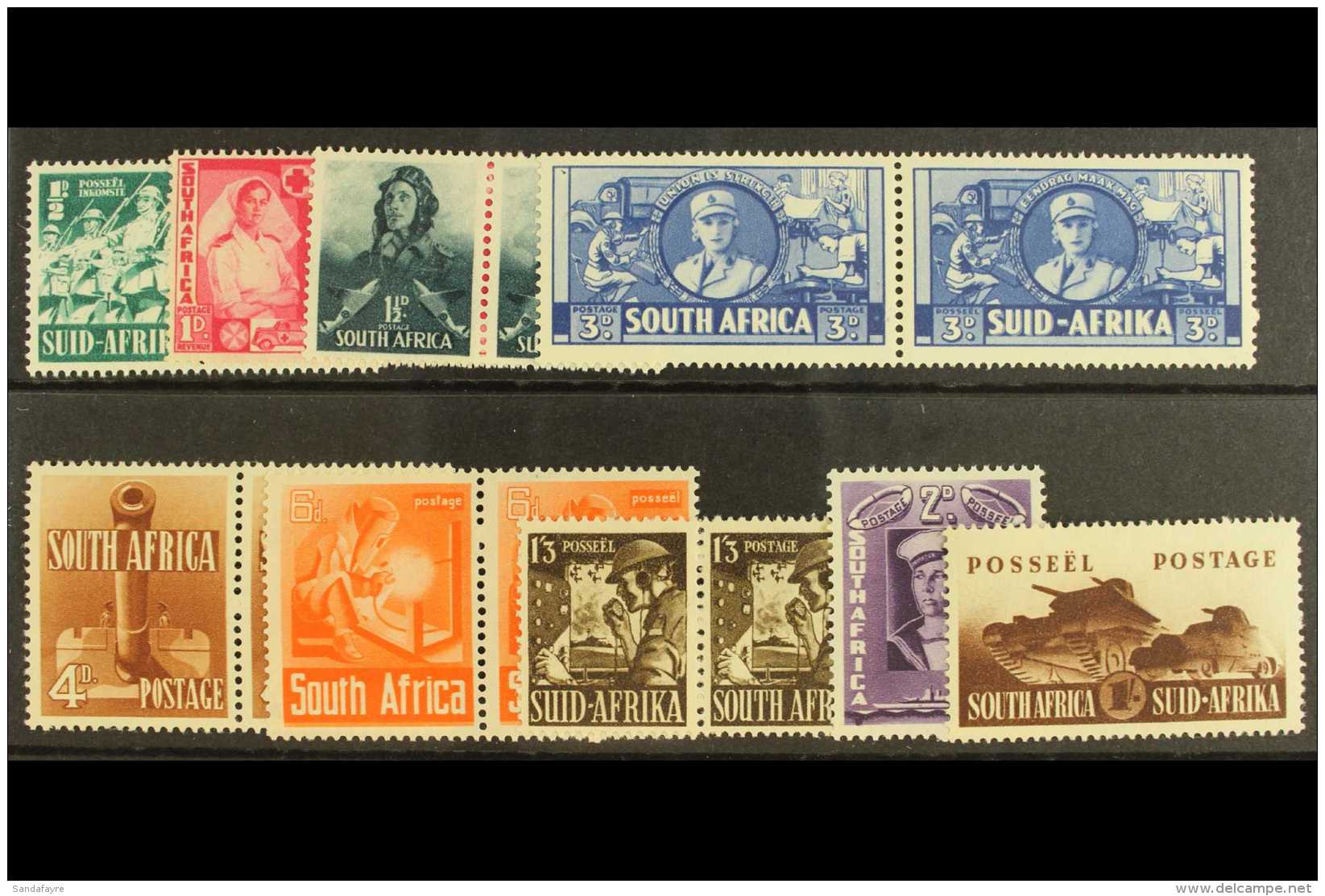 1941-6 Large War Effort Set, SG 88/96, Never Hinged Mint (7 Pairs + 2 Stamps). For More Images, Please Visit... - Unclassified