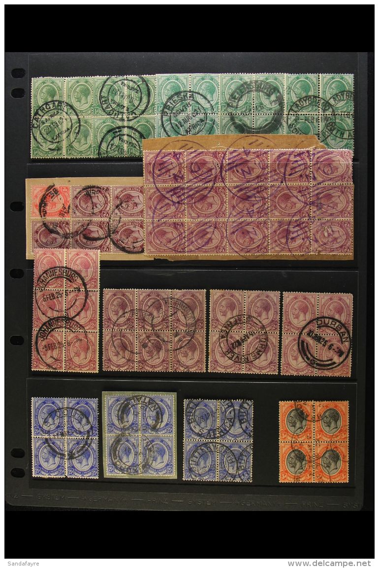 1913-24 USED BLOCKS KGV King's Heads Accumulation Of Used Blocks Of 4 (plus A Few Larger), With At Least One... - Non Classés