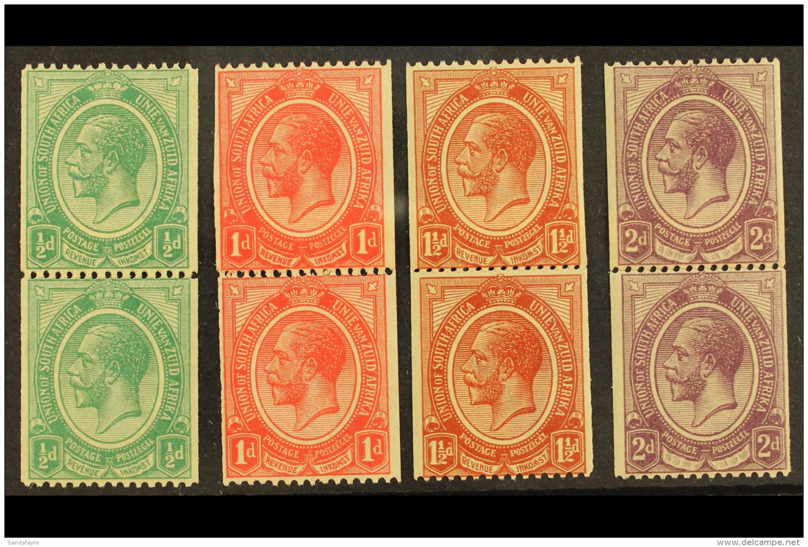 1913-24 KGV Coil Pairs With Joins, Complete Set, SG 18/21, Very Fine Mint (4 Pairs). For More Images, Please Visit... - Non Classés