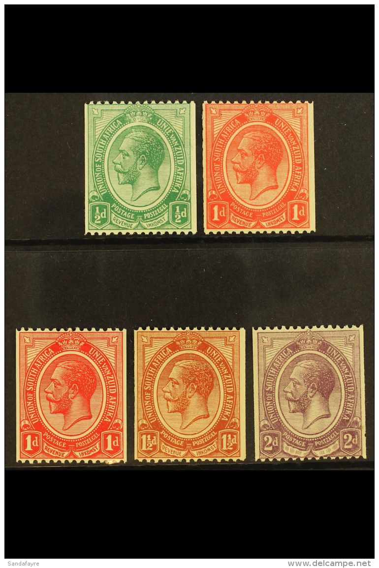 1913-24 KGV Coils Set Plus Distinct 1d Carmine-red Shade, SG 18/21, Very Fine Mint (5). For More Images, Please... - Unclassified