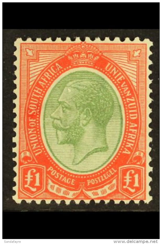 1913-24 &pound;1 Pale Olive-green And Red, SG 17a, Very Fine Mint. Fresh And Attractive! For More Images, Please... - Non Classés