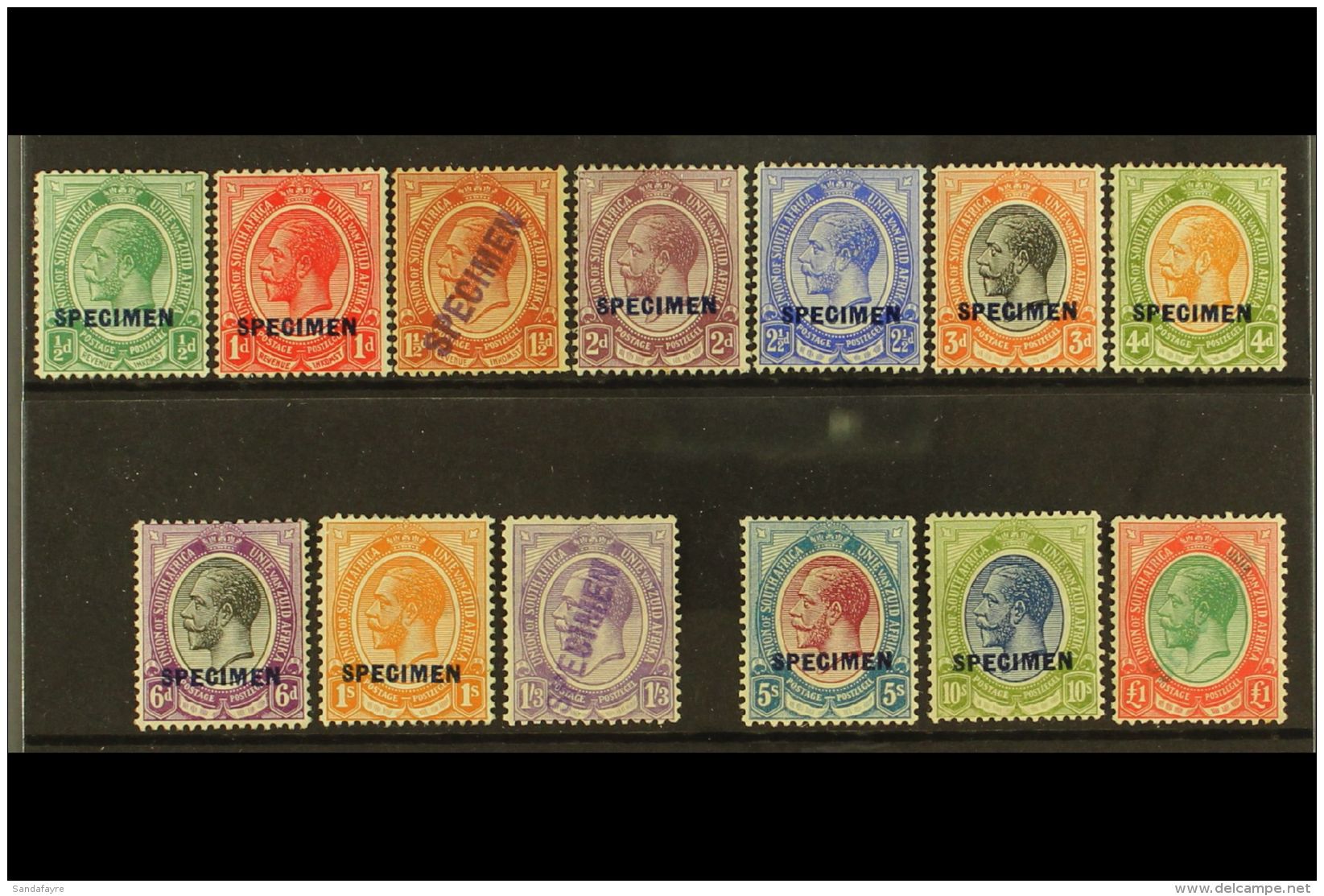 1913-20 SPECIMENS King's Head Set Less 2s6d, Either Overprinted Or Handstamped (1&frac12;d, 1s3d &amp; &pound;1... - Unclassified