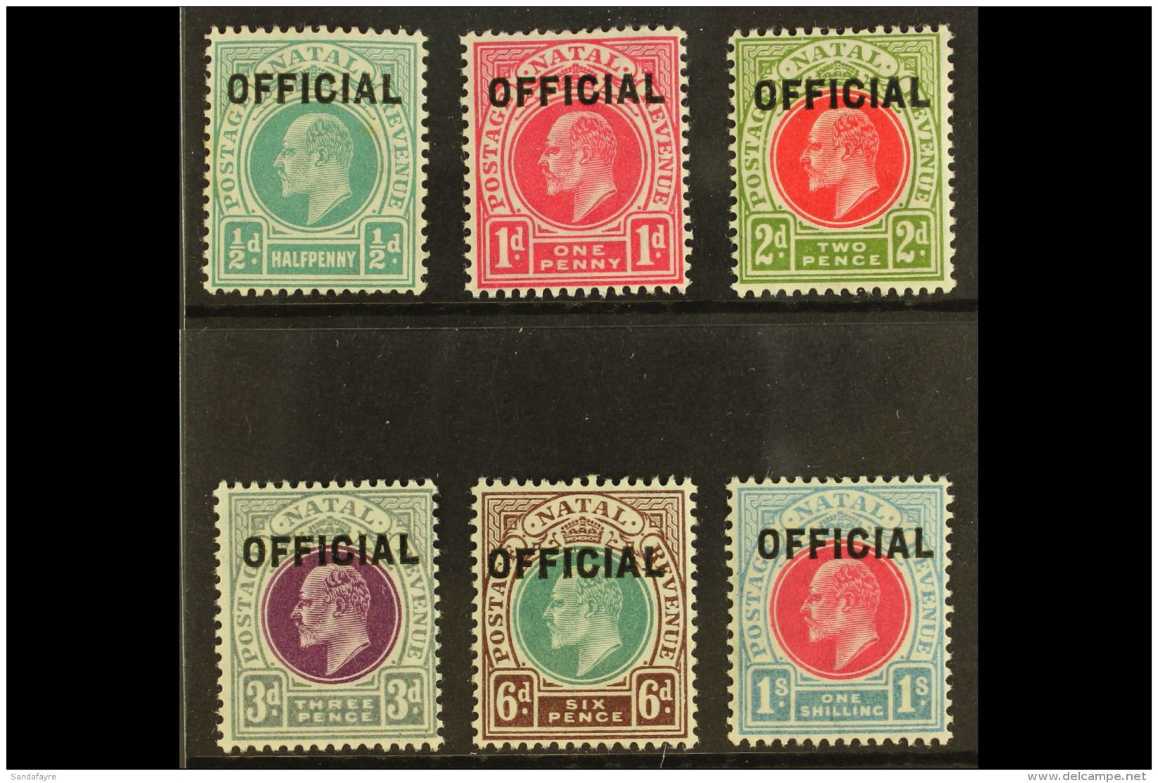 NATAL OFFICIALS 1904 Ed VII Set, SG O1/6, Very Fine Mint (&frac12;d Couple Tone Spots). (6 Stamps) For More... - Non Classés