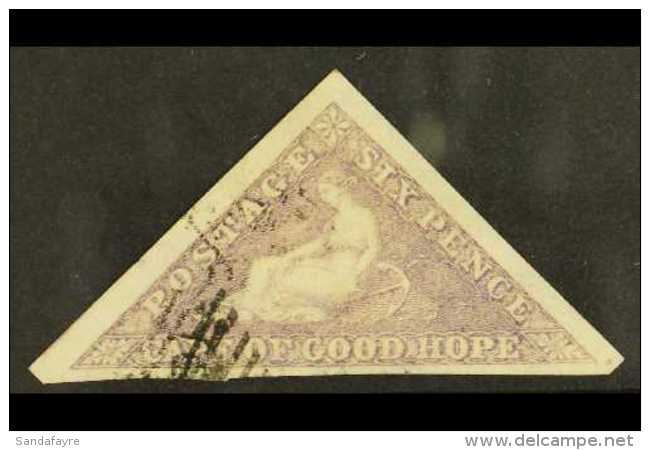 CAPE OF GOOD HOPE 1855-63 6d Pale Rose-lilac, SG 7, Lightly Used Leaving 'Hope' Clear With 3 Good To Very Large... - Zonder Classificatie