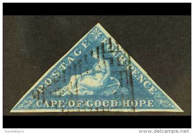 CAPE OF GOOD HOPE 1855-63 4d Deep Blue Triangular, SG 6, Very Fine Used With 3 Margins &amp; Lovely Colour. For... - Unclassified