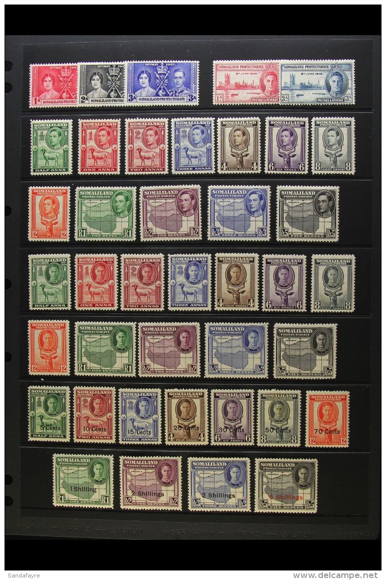 1937-51 MINT KGVI COLLECTION Presented On A Stock Page With 1937 Coronation Set, 1938 Pictorial Set, 1942... - Somaliland (Protectorate ...-1959)