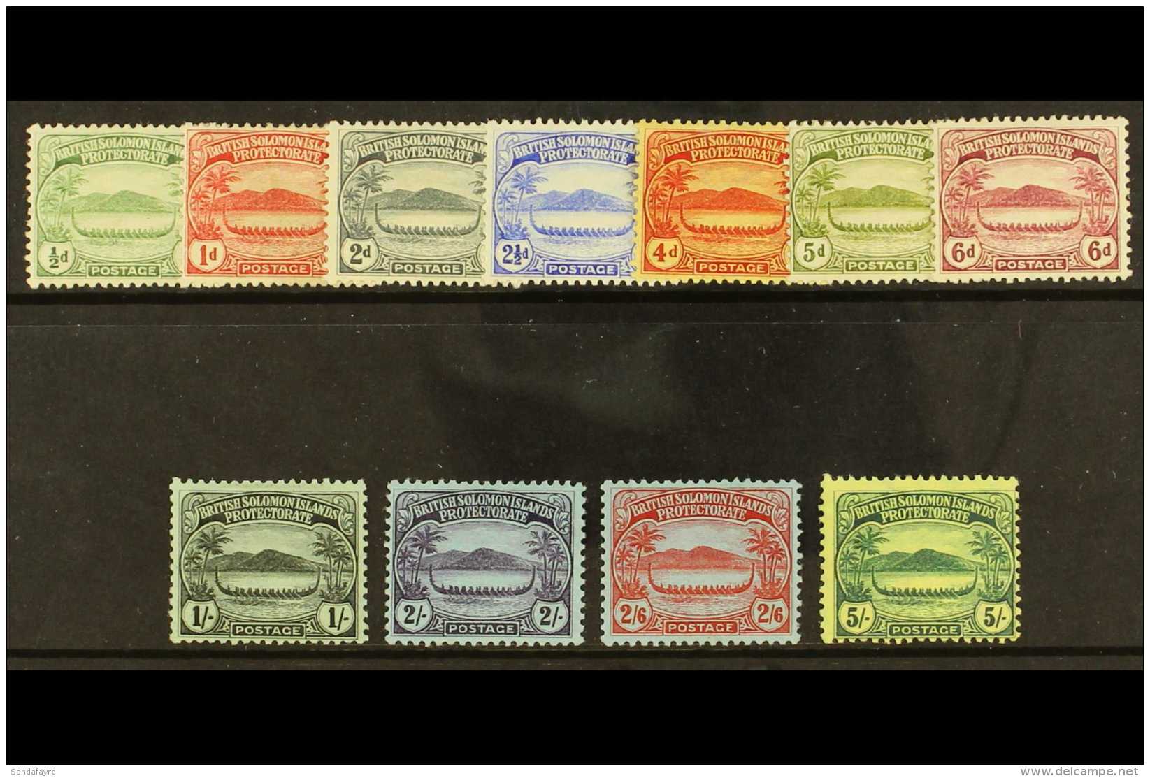 1908 Small Canoe Set Complete, SG 8/17, Very Fine And Fresh Mint. (11 Stamps) For More Images, Please Visit... - Iles Salomon (...-1978)