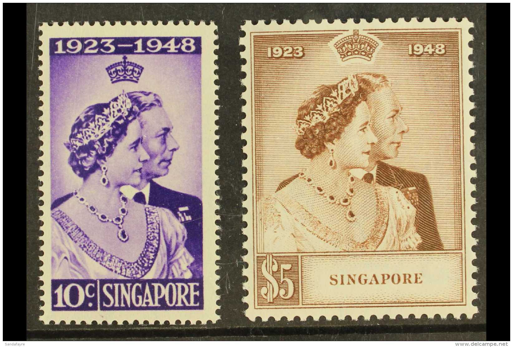 1948 Silver Wedding Set, SG 31/32, Superb, Never Hinged Mint. (2 Stamps) For More Images, Please Visit... - Singapour (...-1959)