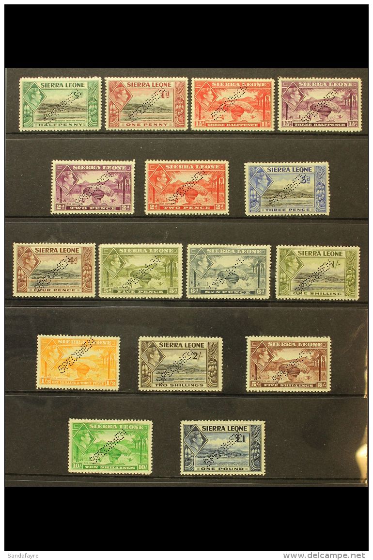 1938 Geo VI Set Complete, Perforated "Specimen", SG 188s/200s, Very Fine Mint. Scarce Set. (16 Stamps) For More... - Sierra Leone (...-1960)