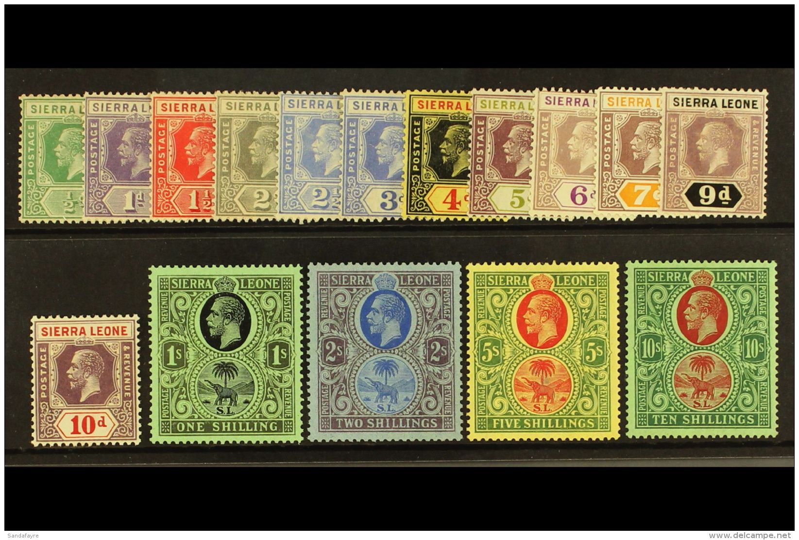 1921-27 Wmk Mult Script CA Set Complete, SG 131/46, Very Fine Mint (16 Stamps) For More Images, Please Visit... - Sierra Leone (...-1960)