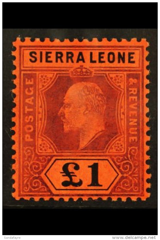 1911 &pound;1 Purple And Black / Red, Wmk Mult Crown CA, SG 111, Never Hinged Mint. For More Images, Please Visit... - Sierra Leone (...-1960)