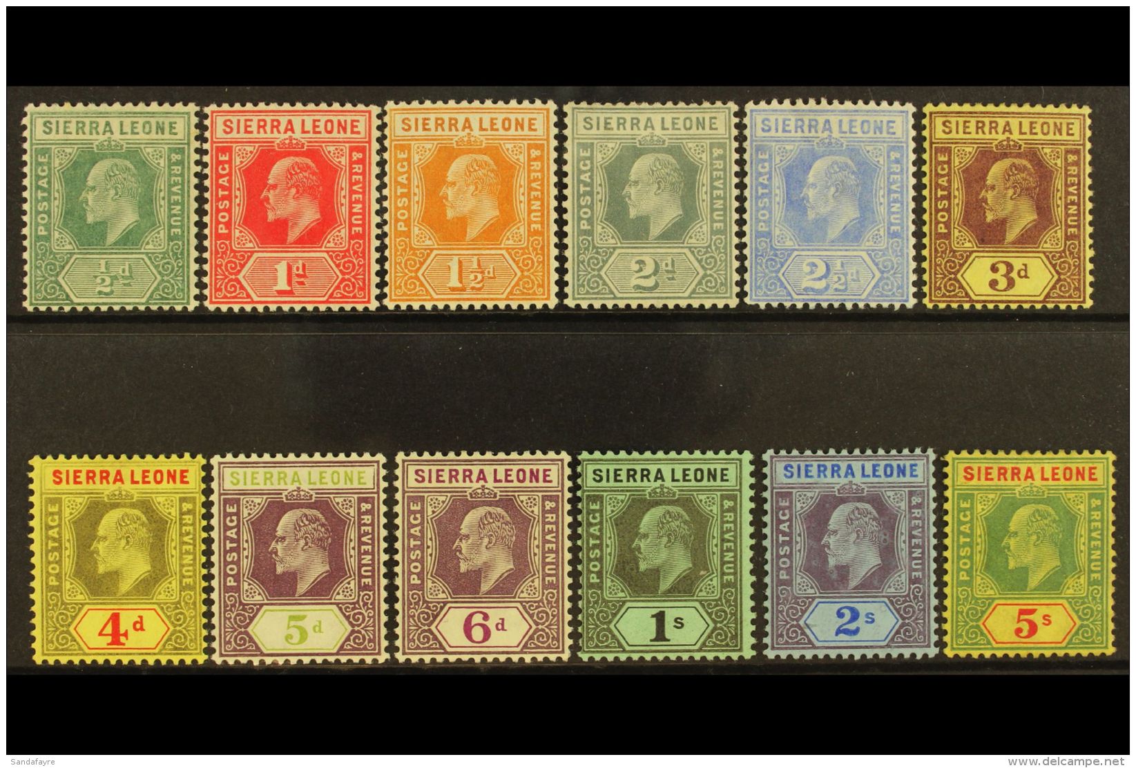 1907-12 Wmk Crown CA Set Complete To 5s, SG 99/110, Very Fine Mint (12 Stamps) For More Images, Please Visit... - Sierra Leone (...-1960)