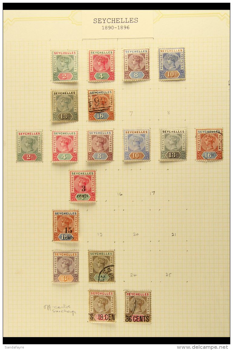 1890-1935 FRESH MINT AND FINE USED All Different Collection On Leaves. Note 1891 Die I Set To 13c Mint, Plus 16c... - Seychelles (...-1976)