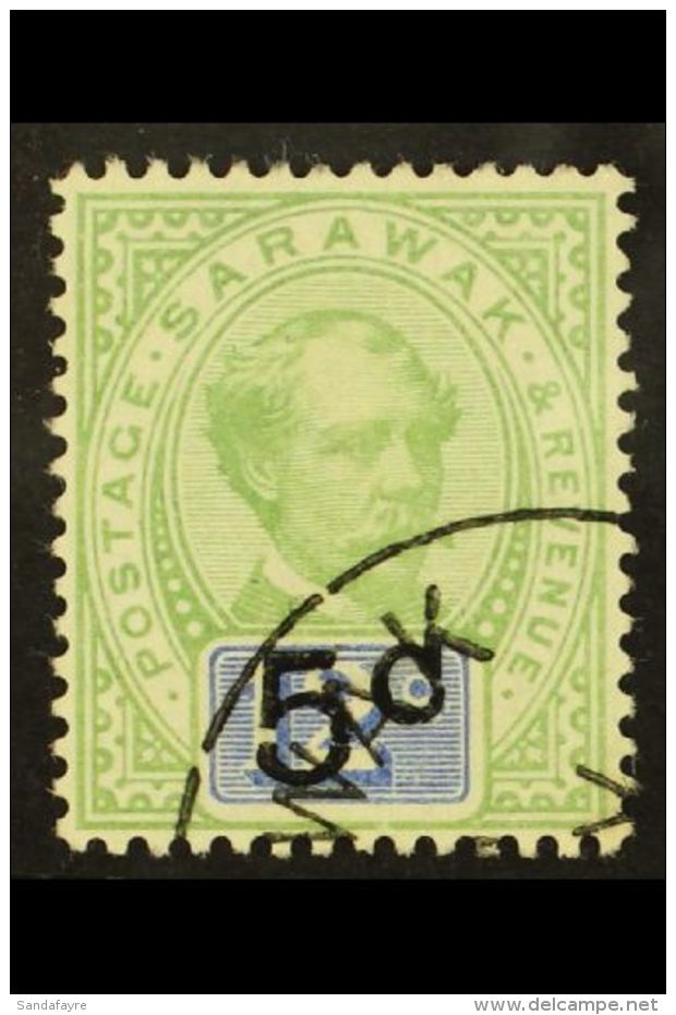 1889-92 5c On 12c Green And Blue, No Stop After "C", SG 26a, Cds Used, Colour Slightly Faded.  For More Images,... - Sarawak (...-1963)