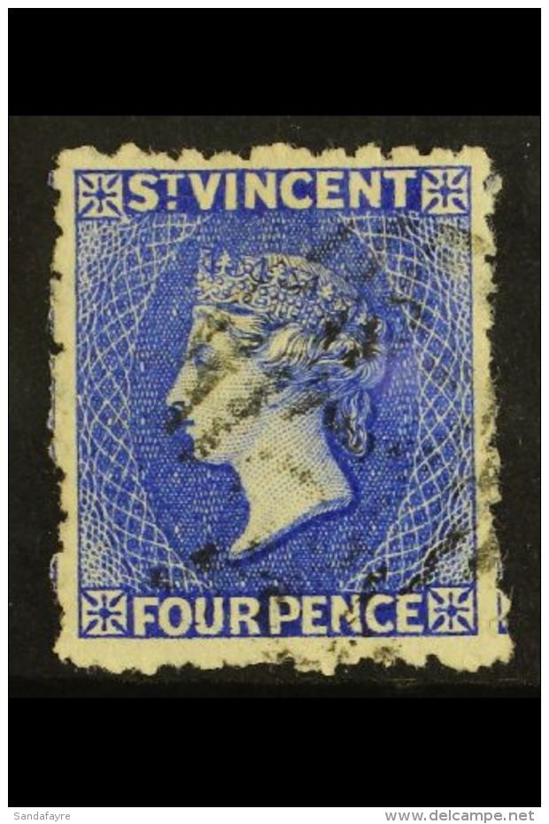 1881 4d Bright Blue, Wmk Small Star, SG 38, Very Fine Used. For More Images, Please Visit... - St.Vincent (...-1979)