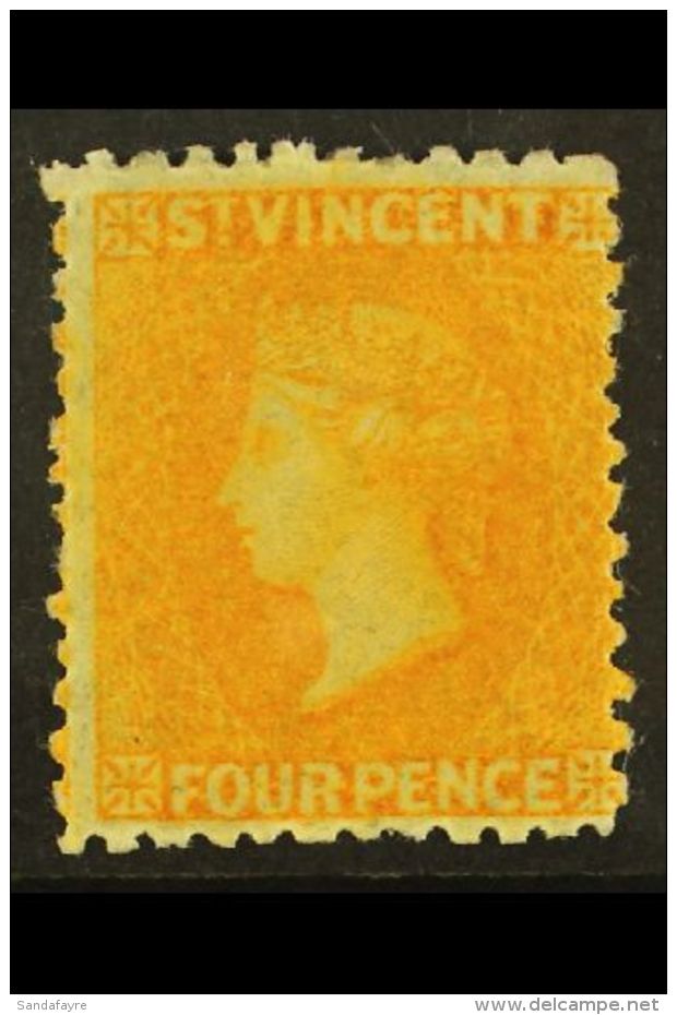 1869 4d Yellow, SG 12, Fine Mint With Lovely Rich Colour. Cat &pound;350 For More Images, Please Visit... - St.Vincent (...-1979)