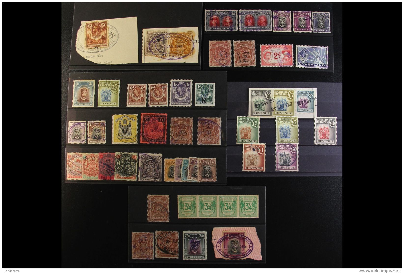 REVENUE STAMPS OF THE RHODESIAS High-powered Accumulation On Stockcards (these Scanned) And Dealer's Display... - Autres & Non Classés