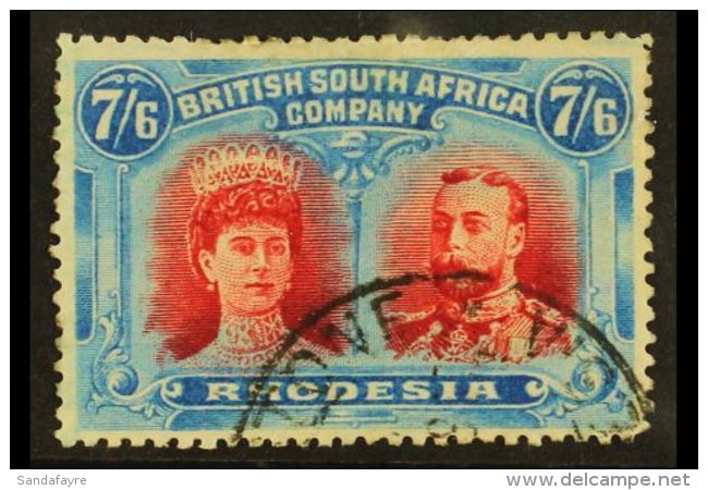 1910-13 7s 6d Carmine And Bright Blue, SG 162, Good Colours And Neat Part Livingstone Cds For More Images, Please... - Other & Unclassified