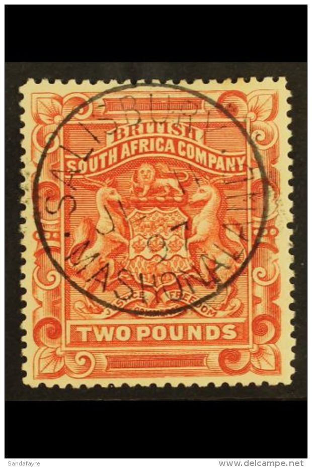 1897 &pound;2 Rosy Red Arms, Perf 15, SG 74, Fine Salisbury/Mashonaland JL 11 1897 Cds. For More Images, Please... - Autres & Non Classés