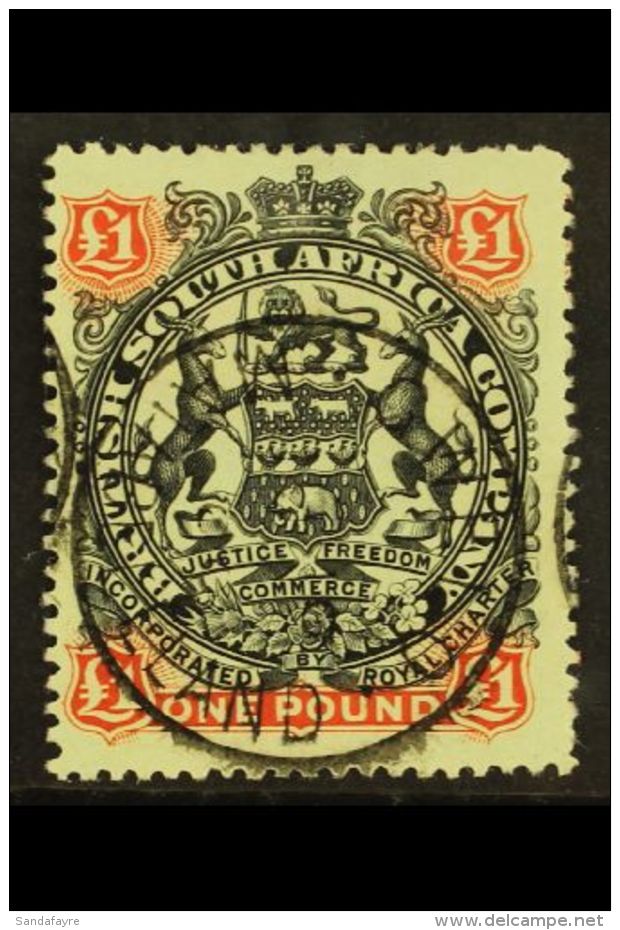 1897 &pound;1 Black And Red Brown On Green Arms, SG 73, Fine Gwelo/Matabeleland JU 19 1899 Cds. For More Images,... - Autres & Non Classés