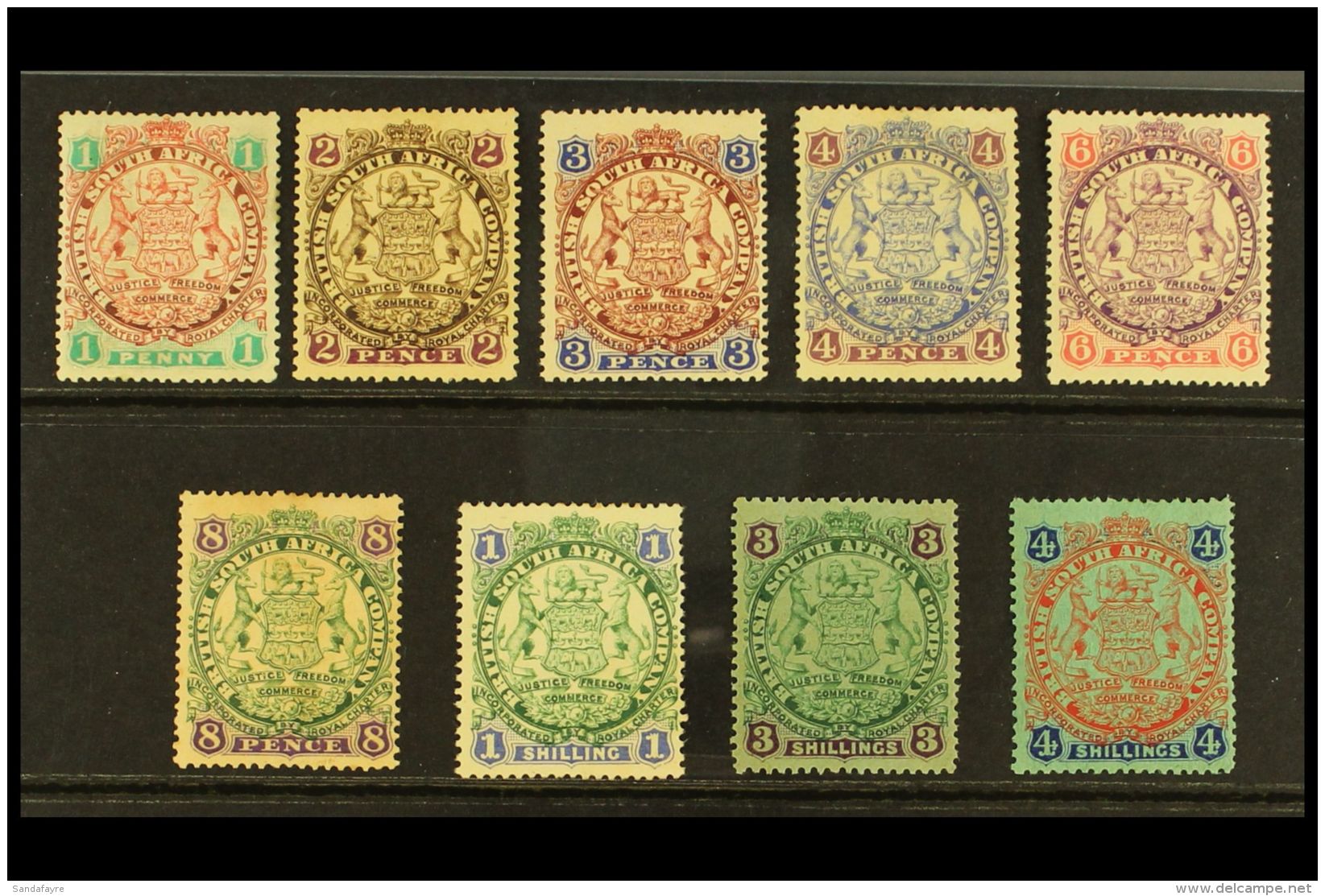 1896-97 Arms Set, SG 29/37, Fine Mint (9 Stamps) For More Images, Please Visit... - Other & Unclassified