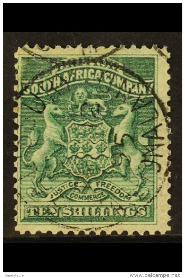 1892-93 10s Deep Green Arms, SG 9, Neat Salisbury/Mashonaland MR 12 1895 Cds. For More Images, Please Visit... - Other & Unclassified