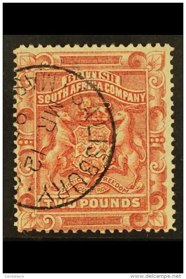 1892-93 &pound;2 Rose-red Arms, SG 11, Fine Salisbury/Mashonaland MR 12 1895 Cds. For More Images, Please Visit... - Other & Unclassified