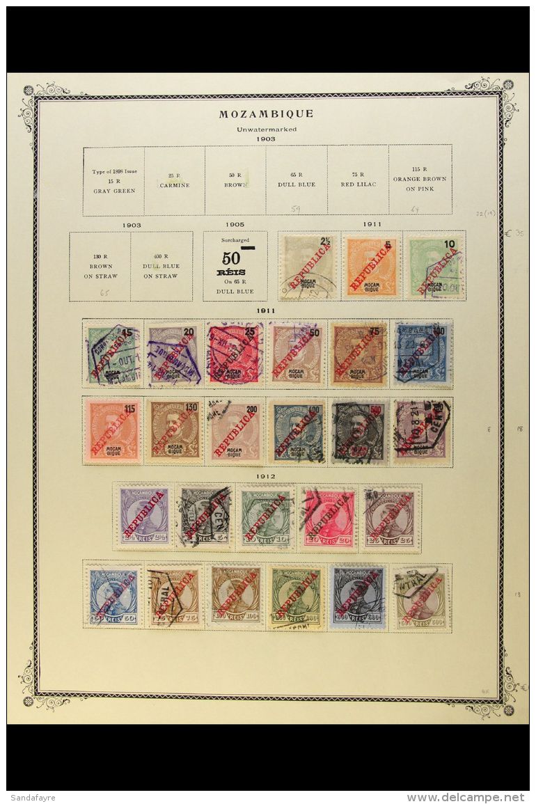 MOZAMBIQUE 1911-1956 ALL DIFFERENT CHIEFLY USED "Republic" Collection Presented On A Set Of Dedicated Pages. A... - Other & Unclassified