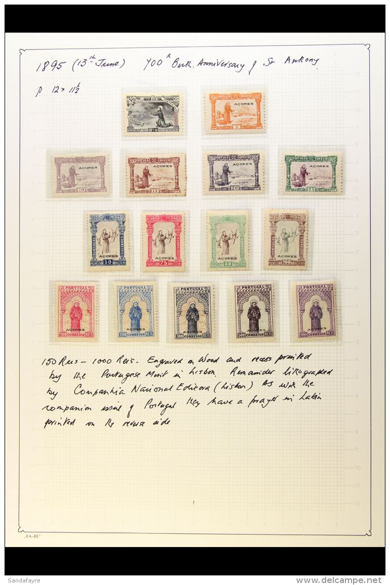 AZORES 1868-1930 COLLECTION In Hingeless Mounts On Leaves, Mint Or Used, Inc 1868-87 Various Opts To 80r &amp;... - Autres & Non Classés