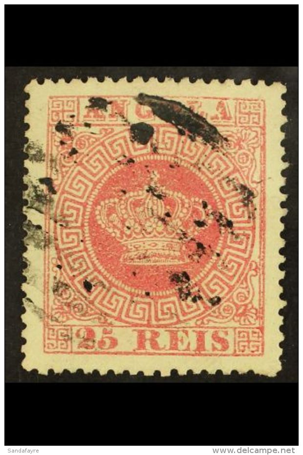 ANGOLA 1875-77 25r Crimson Perf 14 (SG 24, Afinsa 4 D.14), Fine Used, Very Nice Centering, Fresh Colour, Scarce.... - Other & Unclassified