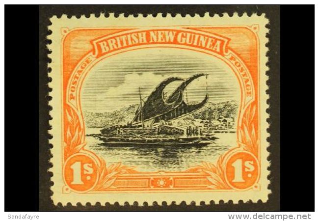 1901-05 1s Black &amp; Orange Lakatoi Wmk Horizontal, SG 6, Fine Mint, Fresh. For More Images, Please Visit... - Papua New Guinea