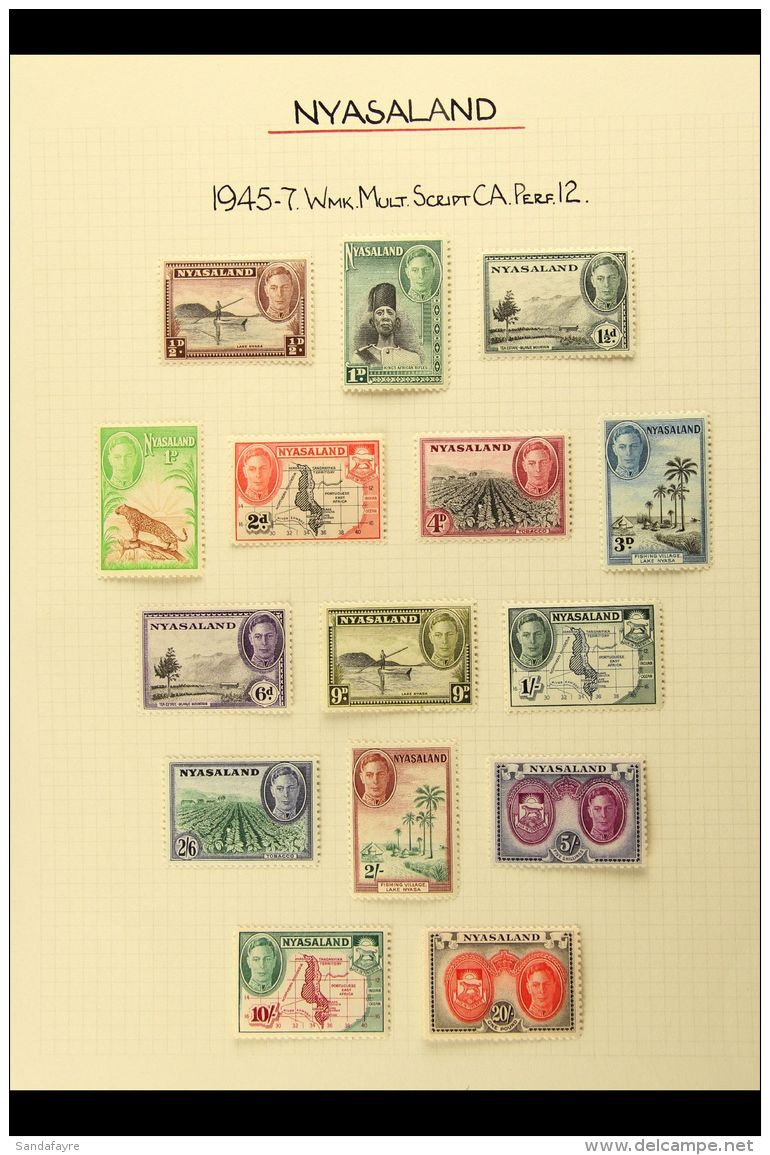 1935 - 1963 FINE MINT COLLECTION Lovely Fresh Collection Lightly Hinged On Pages Including 1935 Jubilee Set,... - Nyasaland (1907-1953)