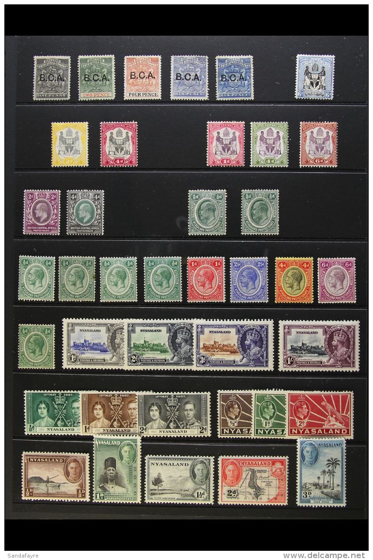 1890-1951 MINT COLLECTION On A Pair Of Stock Pages. Ranges Includes QV To 6d, KEVII To 4d, KGV To 1s (Jubilee... - Nyassaland (1907-1953)