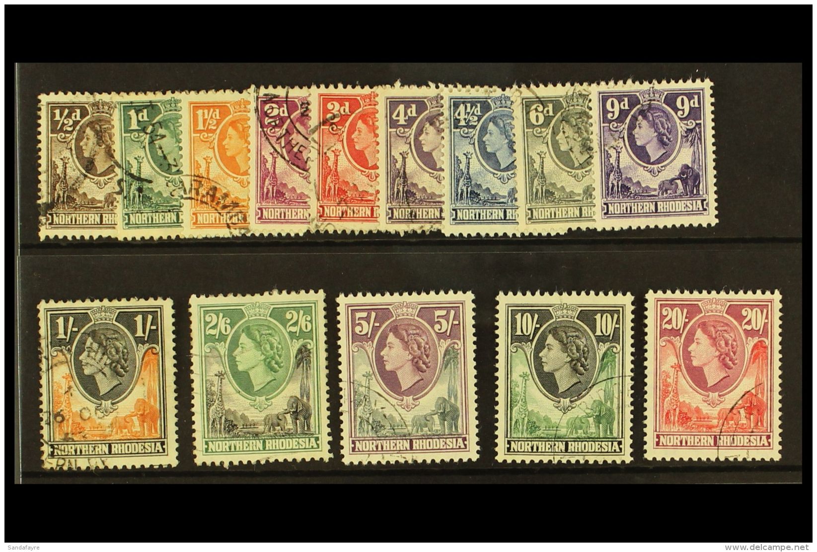 1953 Complete Definitive Set, SG 61/74, Fine Cds Used. (14) For More Images, Please Visit... - Rhodésie Du Nord (...-1963)