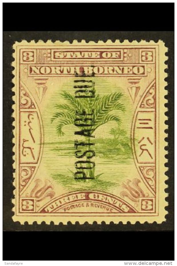 POSTAGE DUES 1901 3c Green And Dull Mauve, SG D27, Very Fine And Fresh Mint. For More Images, Please Visit... - Nordborneo (...-1963)