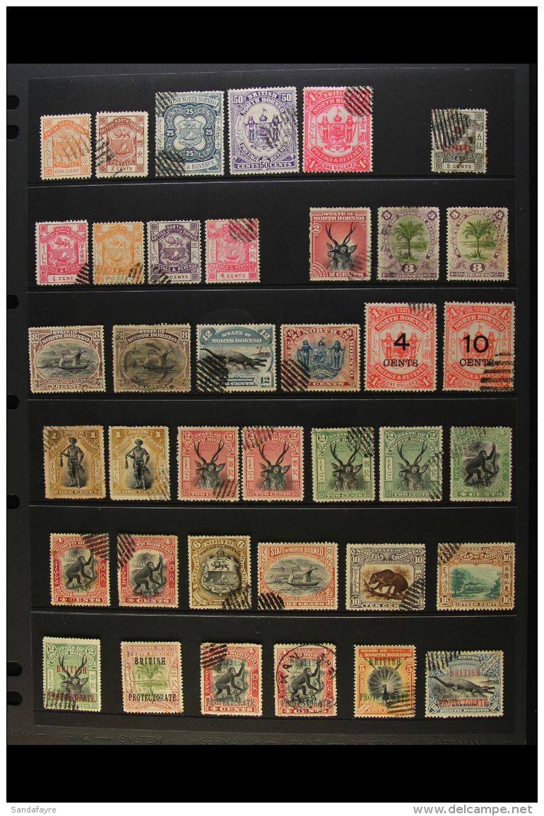 1888-1961 USED COLLECTION A Most Useful Range Of Issues Presented On Stock Pages, Much Bearing Barred Cancels, A... - Bornéo Du Nord (...-1963)