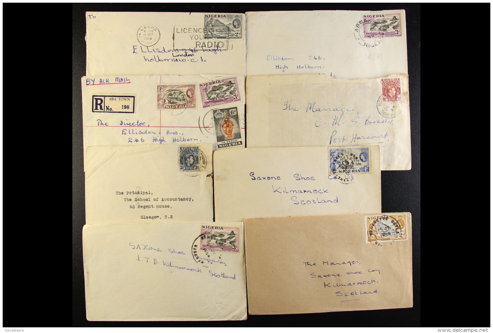1940's - 1950's COVERS. A Group Of Covers From A Wide Range Of Different Post Offices Chiefly To London But Also... - Nigeria (...-1960)