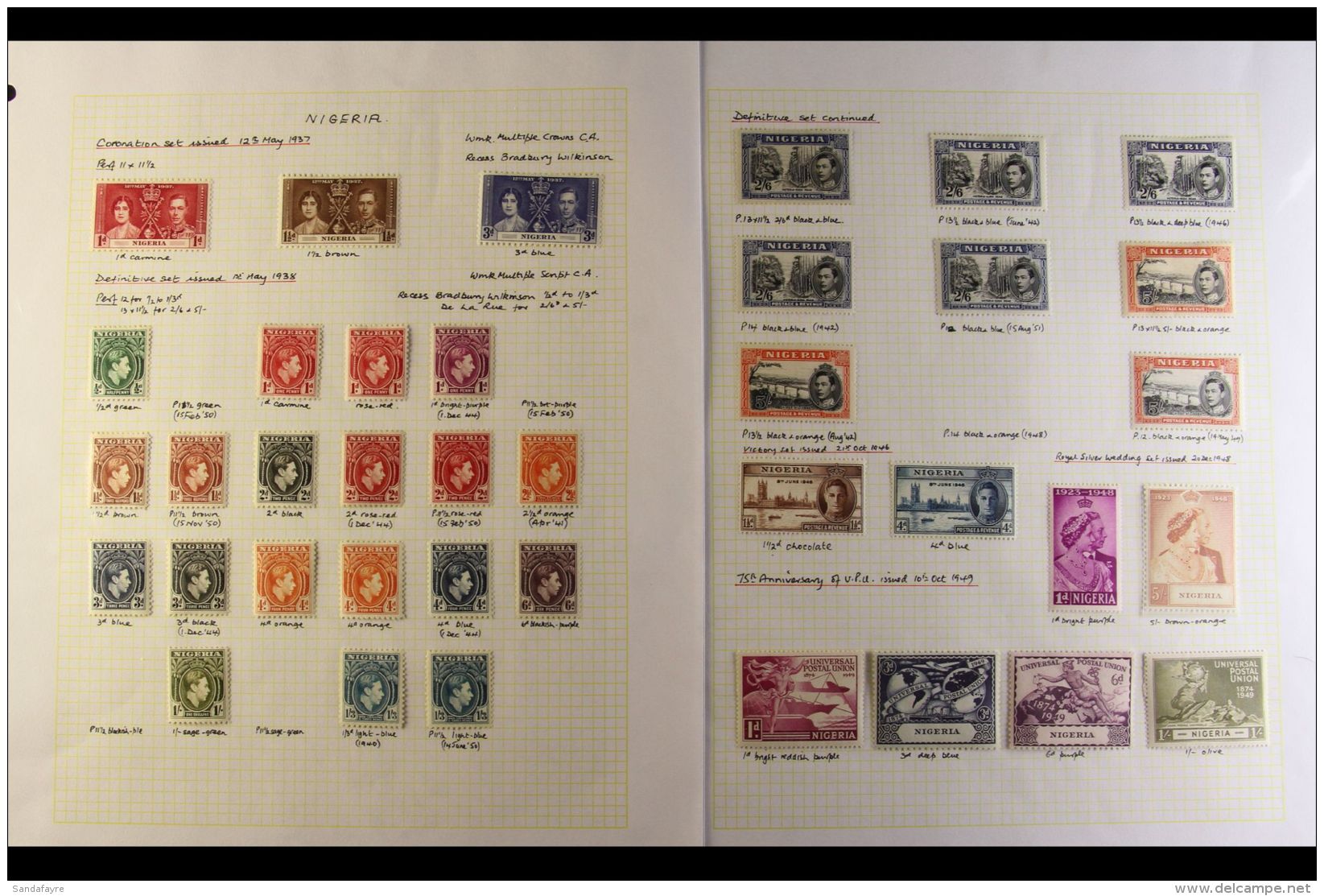 1937-51 VERY FINE MINT COLLECTION An Attractive Collection Neatly Written Up On Album Pages, With A Complete Basic... - Nigeria (...-1960)