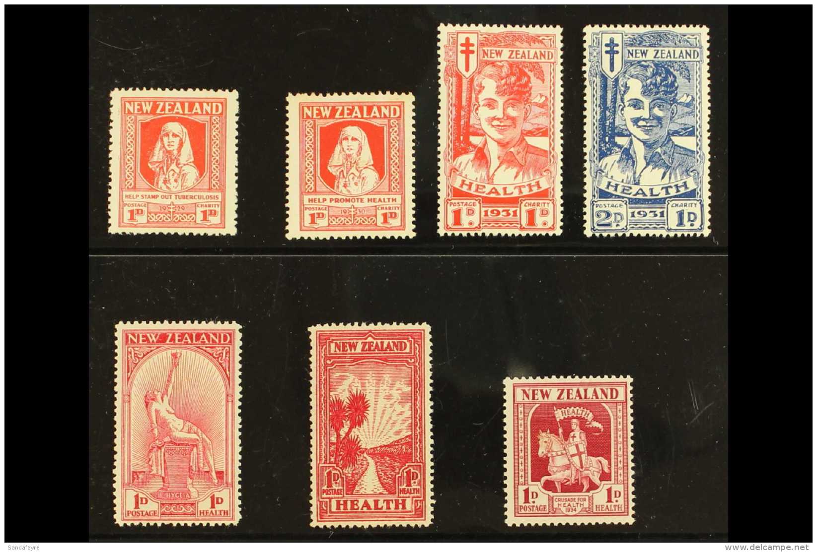 1929-1934 HEALTH STAMPS A Very Fine Mint COMPLETE RUN (SG 544/47, 552/53 &amp; 555). Lovely! (7 Stamps) For More... - Autres & Non Classés