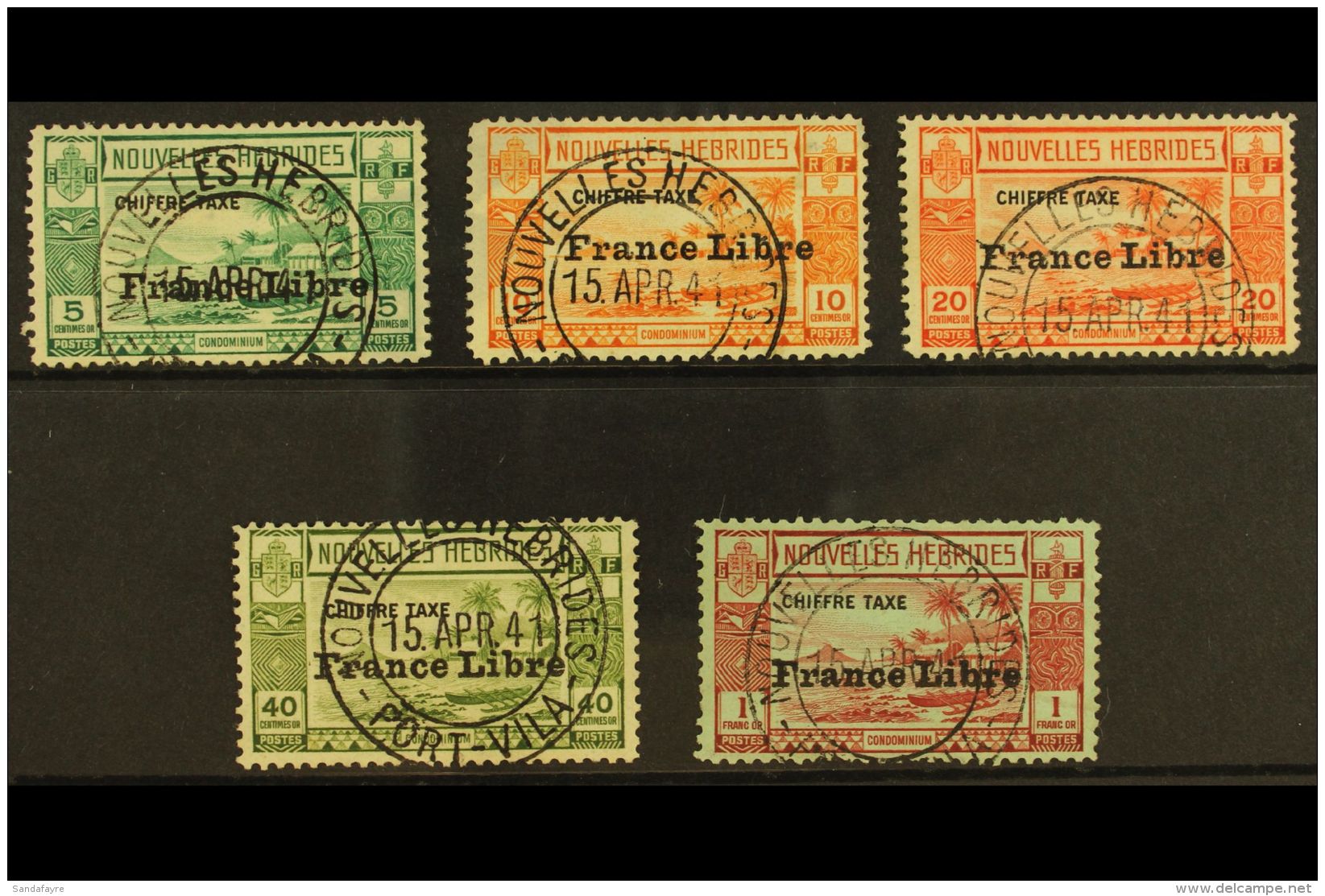 FRENCH:  1941 POSTAGE DUE Complete "France Libre" Set, SG FD 77/51 With Fine First Day Cds's. (5) For More Images,... - Other & Unclassified