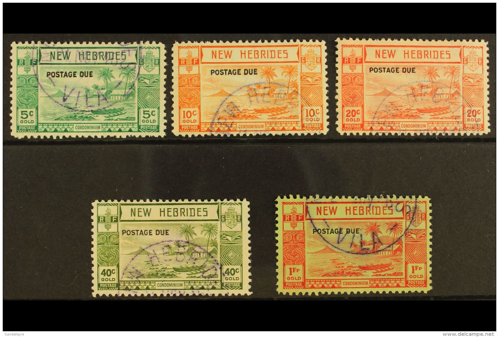 ENGLISH: 1938 POSTAGE DUE Complete Set, SG D6/10, Fine Violet Vila Cds's, Scarce Issue. (5) For More Images,... - Other & Unclassified